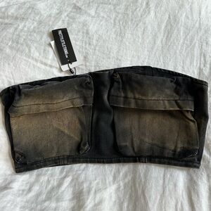 Y2K Inspired Bandeau Tube Top with Pockets